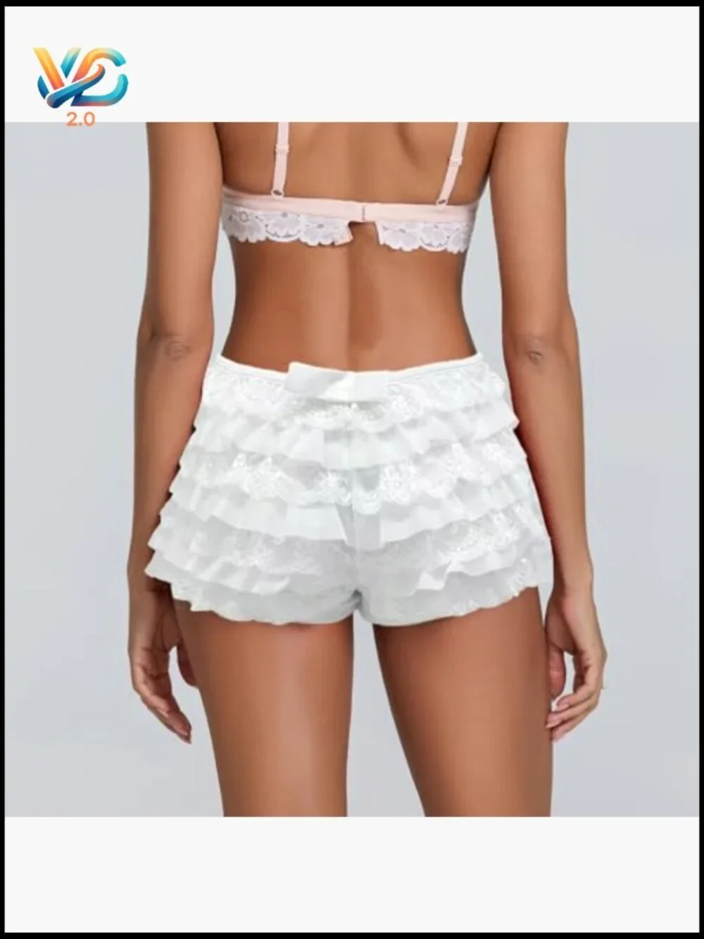 Layered Lace Ruffle Bloomers Y2K Fairy Shorts Coquette Pettipants Mesh